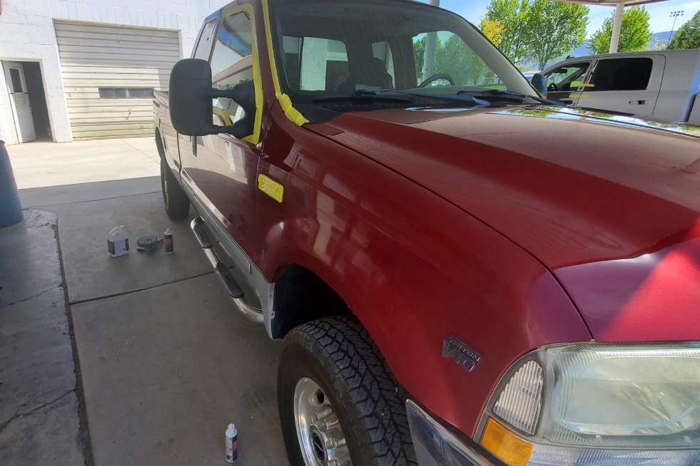 view of the beautiful car after repair